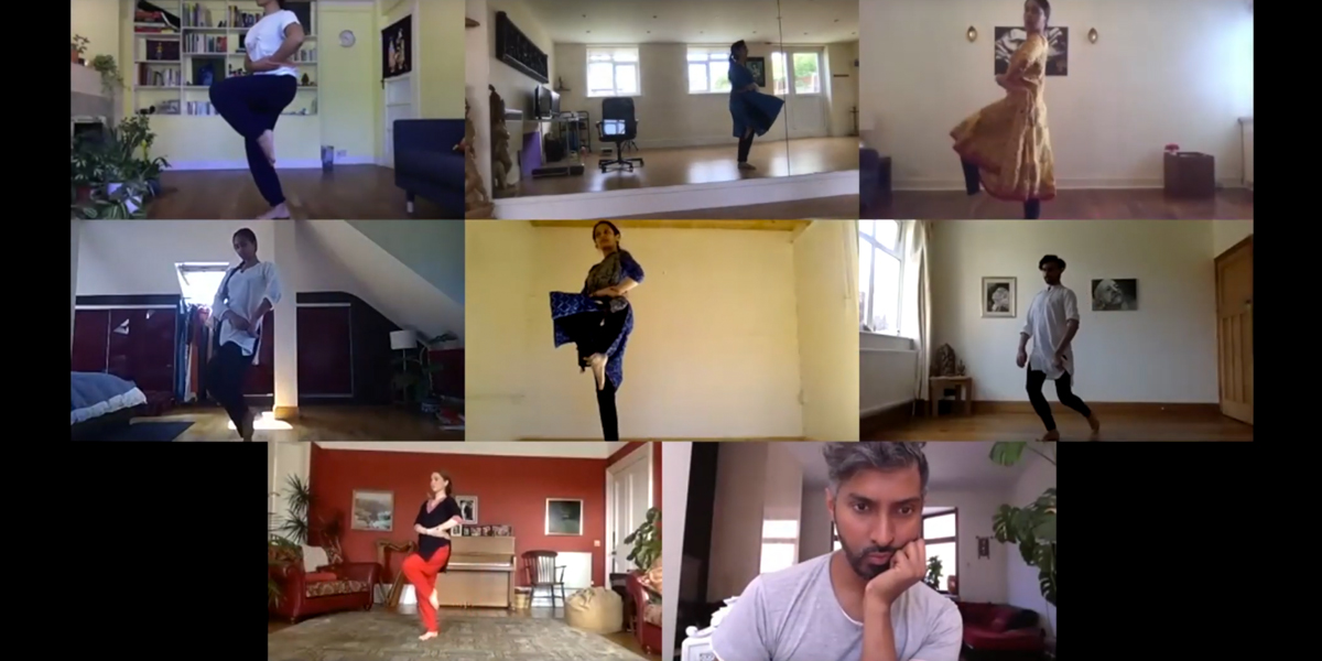 Screenshot of rehearsals of Srishti Squared working over Zoom